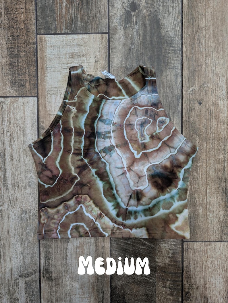 Tie Dye Geode Crop Top (Small-Xlarge) M US women's letter