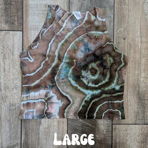 Tie Dye Geode Crop Top (Small-Xlarge) L US women's letter