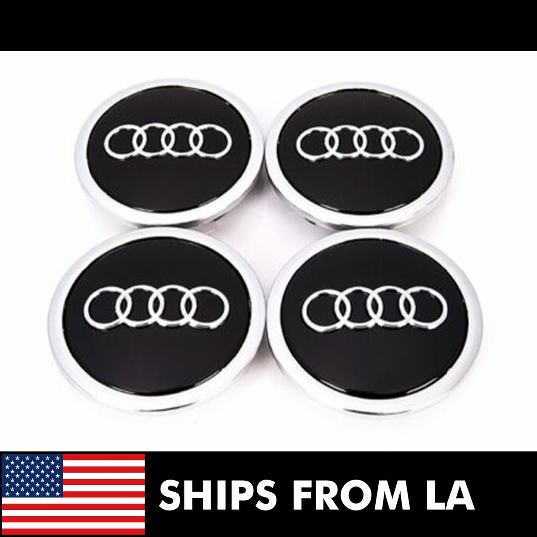 Audi 69mm Black Chrome Wheel Rim Center Hub Caps Emblem 4PC Etsy