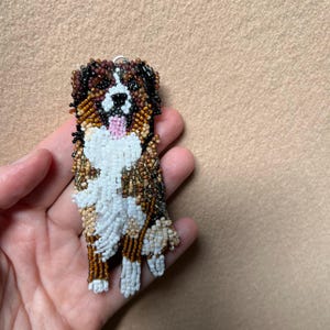 Custom Beaded Dog Ornament: Embroidered Pet Portrait, Memorial Gift