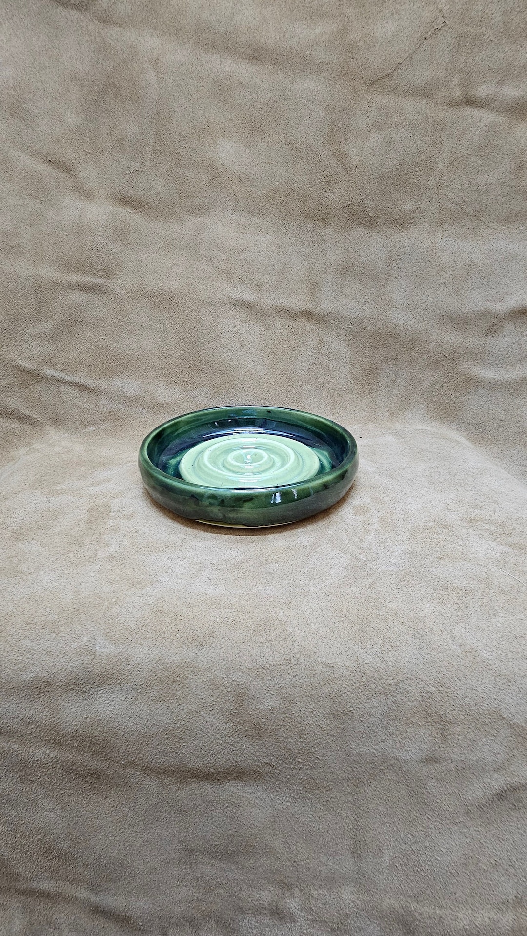 Soap Dish Stoneware Green Kitchen Handmade Glazed Ceramic Green Soap