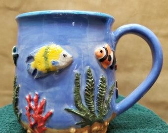 Under Water Tropical Fish Mug Exotic Fish Mug 3 Dimensional Fish