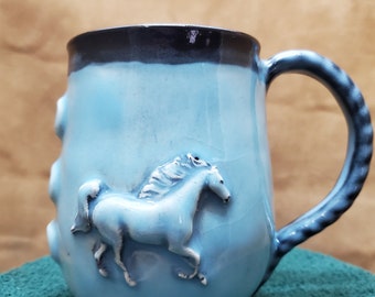 Blue Horse Mug Horse Lover Mug Live Love Ride Running Horse