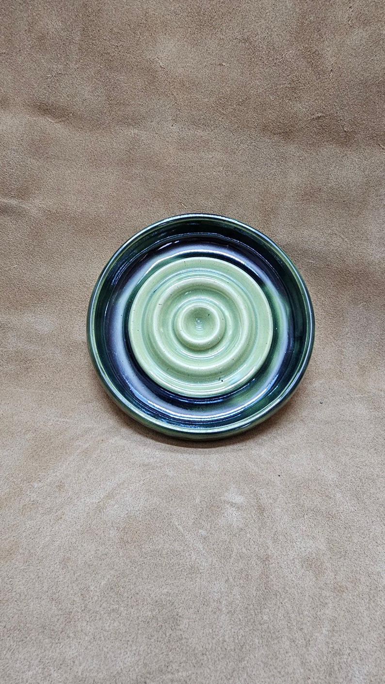 Soap Dish Stoneware Green Kitchen Handmade Glazed Ceramic Green Soap