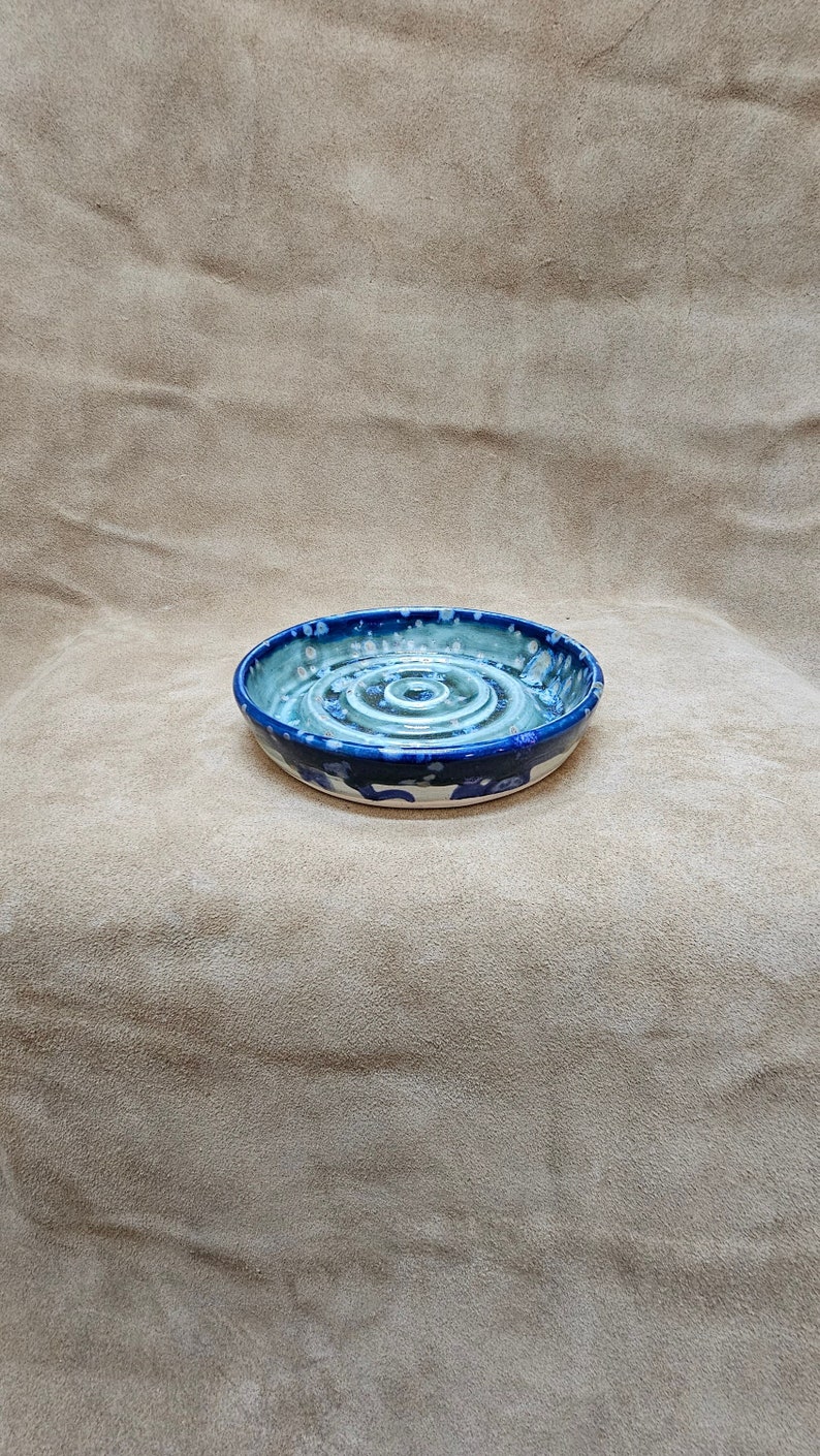 Soap Dish Stoneware Blue Green Kitchen Handmade Glazed Ceramic Etsy