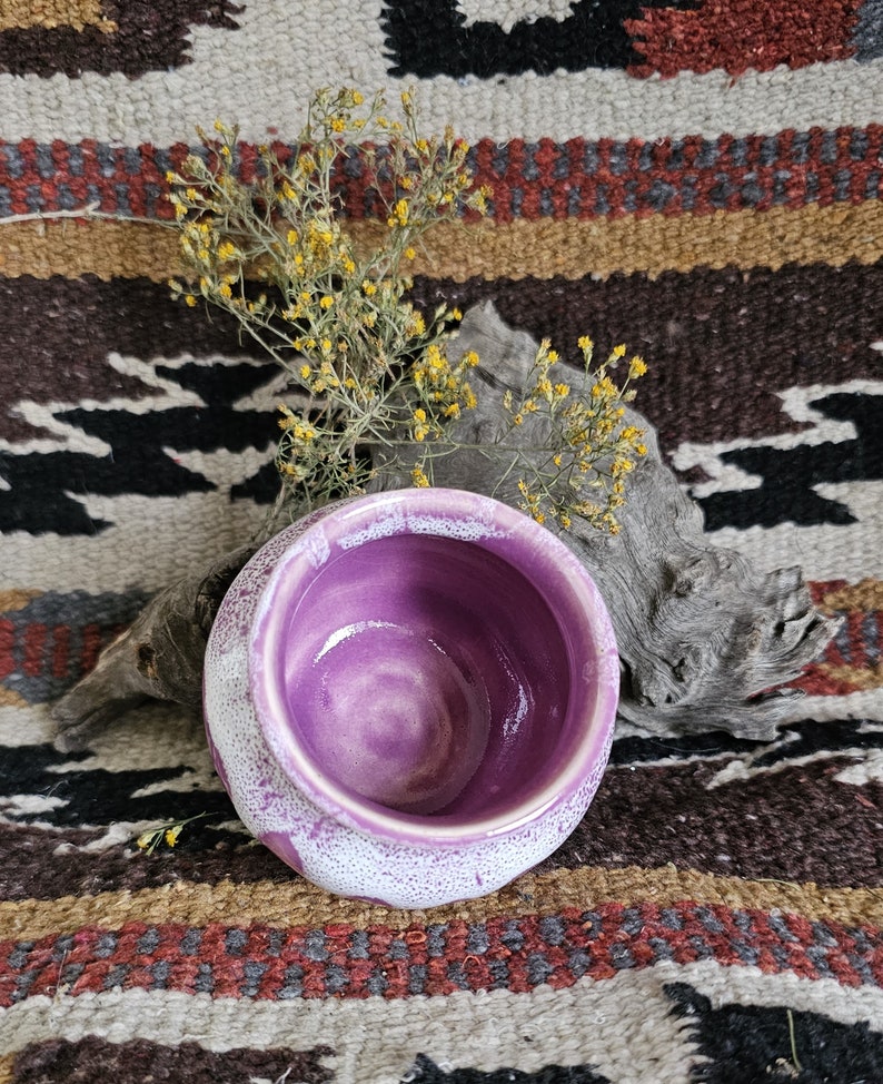 Pottery Handmade Stoneware Purple Container Pottery Handmade Pot Lilac Glazed Vase image 3