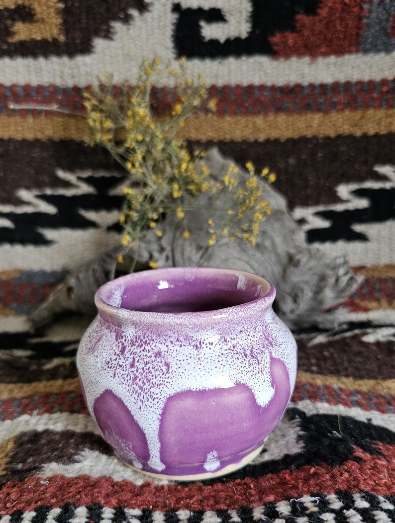 Pottery Handmade Stoneware Purple Container Pottery Handmade Pot Lilac Glazed Vase image 1