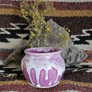 Pottery Handmade Stoneware Purple Container Pottery Handmade Pot Lilac Glazed Vase image 2