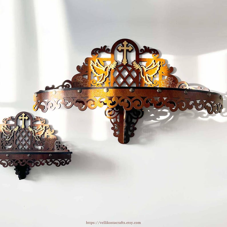 Wooden Floating Altar: Christian Orthodox Icon Display, Religious Decor ...