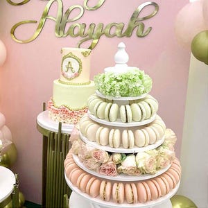 Wooden Macaron Tower: Dessert Stand for Wedding, Anniversary, Shower