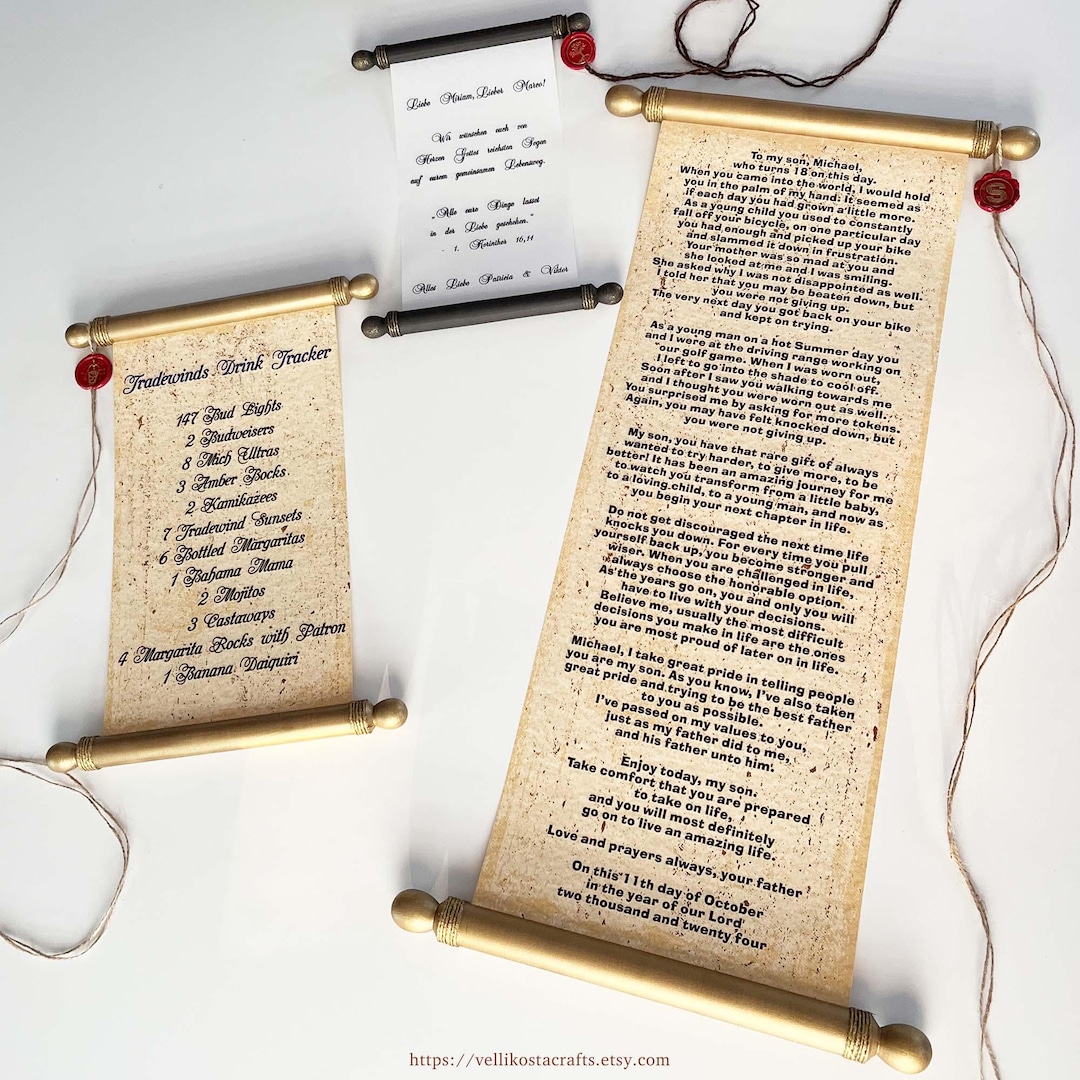 Vintage Paper Scroll Love Letter – Personalized Anniversary Gift - Etsy