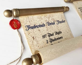 Pergamino de papel vintage personalizado: carta de amor, poema, votos - Recuerdo con sello de lacre