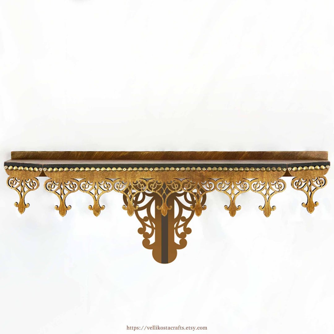 Wooden Wall Altar Shelf: Christian Orthodox Iconostasis, Walnut