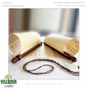 Rollo de papel personalizado para boda, tarjeta de felicitación, aniversario, carta de amor, varillas de madera, voto para él, su verso, memoria, regalo de compromiso, arte de pared de San Valentín