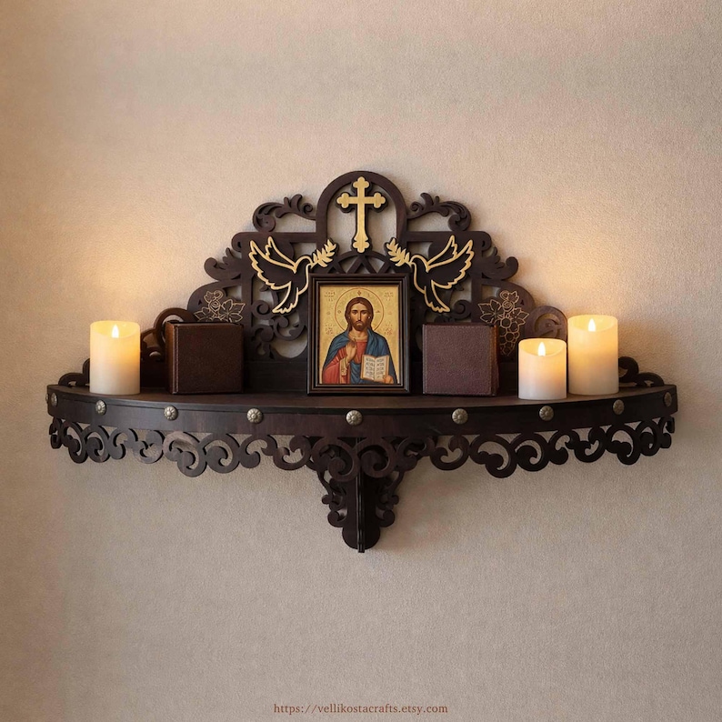 Wooden Floating Altar: Christian Orthodox Icon Display, Religious Decor ...