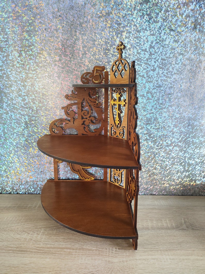 Wood Display Corner Shelf Altar Iconostasis Shelves Christian Catholic