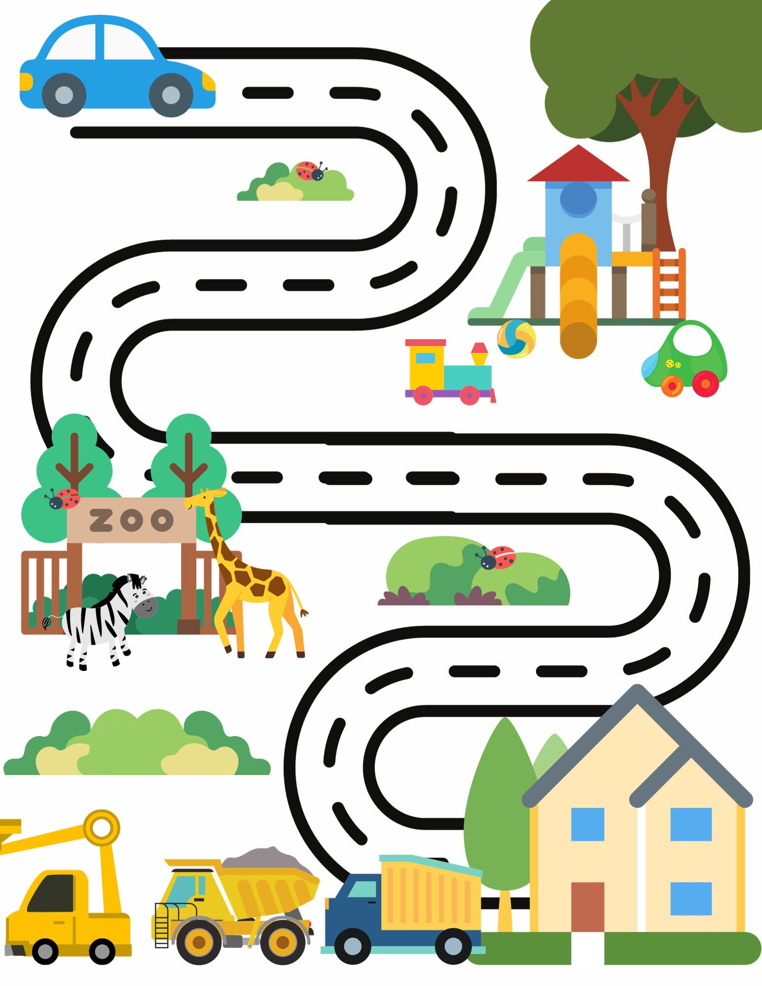 On the Road Printable Playmat - Etsy