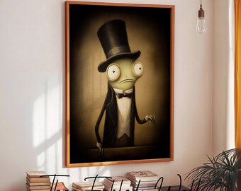 Sir Croakston Print: Gentleman Frog in Top Hat Art (Digital Download)