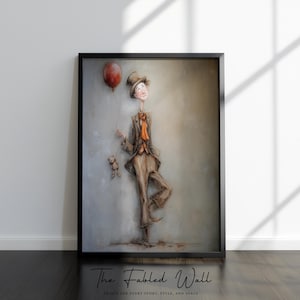 Vintage Circus Clown Print: Whimsical Kids Room Decor (Digital Download)
