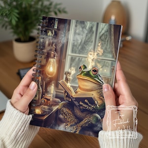 Whimsical Frog Spiral Notebook: 118-Page Journal with Pocket