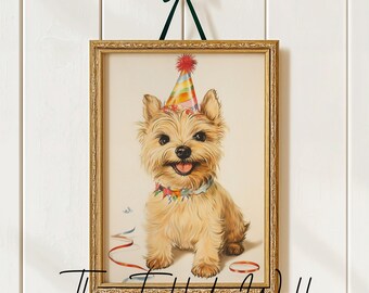 Yorkie Yay Print: Party Terrier Wall Art (Digital Download)