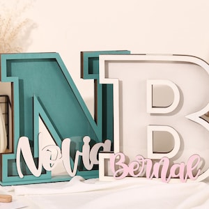 Personalized Wooden Letter Piggy Bank: Custom Name Coin Bank