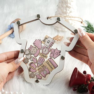 2024 Babys erste Weihnachtsverzierung, kundenspezifisches neues Babygeschenk, Baby 1. Weihnachtsverzierung, 4D schütteln Baby-Verzierung, Baby-Andenken, Baby-Dusche