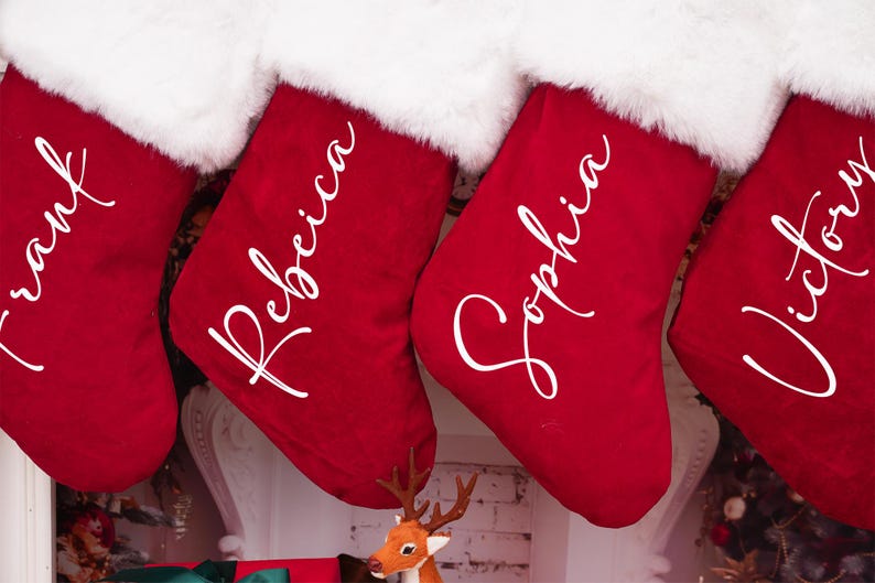Personalized Red Velvet Christmas Stockings,personalized Xmas Stocking