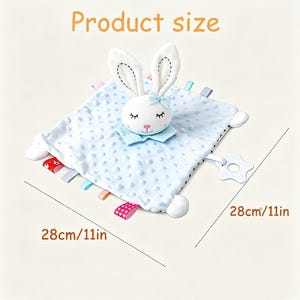 Manta de apego Minky Dot personalizada, nombre bordado, juguete sensorial de seguridad con textura arrugada imagen 10