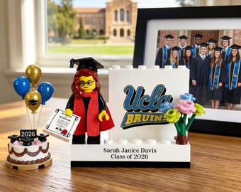 Minifigura de graduación personalizable, regalo personalizado para la promoción de 2026