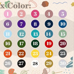 Puede incluir: Una carta de colores con 30 colores diferentes, numerados del 1 al 30. Los colores est&aacute;n dispuestos en una cuadr&iacute;cula de cinco columnas y seis filas. Los colores incluyen rosa, morado, azul, verde, rojo, naranja, amarillo, negro, blanco y gris.