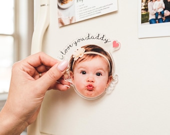 Imán acrílico personalizado con foto de bebé, regalo personalizado para abuelos