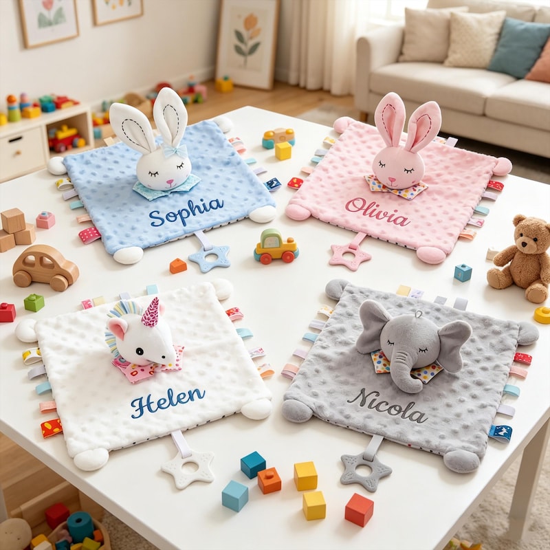 Personalized embroidered baby lovey