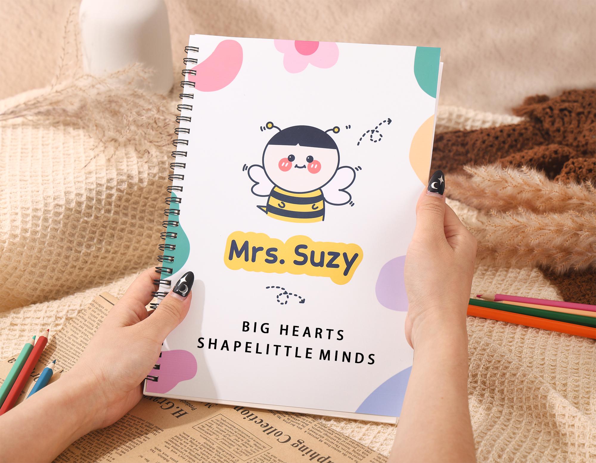 Personalized Teacher Notepad: Rainbow Spiral, Custom Name - Etsy