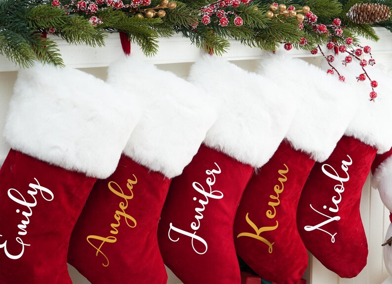 Personalized Red Velvet Christmas Stockings,personalized Xmas Stocking