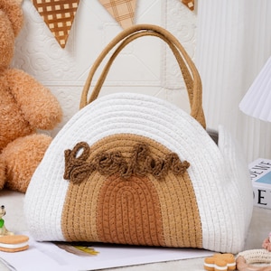 Personalisierter Babyparty Geschenkkorb, Baumwollseil Caddy Korb, großer Aufbewahrungskorb für Neugeborene Jungen und Mädchen, Neugeborenen Geschenk, Babykorb