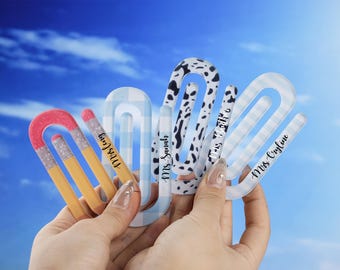 Personalized Jumbo Acrylic Paperclip, Teacher Appreciation Gift