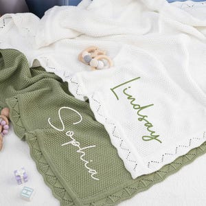 Custom Baby Name Blanket,Embroidered Name Knit Blanket,Name Blanket for Girl,Baby Name Blanket,Baby Shower Gift,Keepsake Gift for Baby