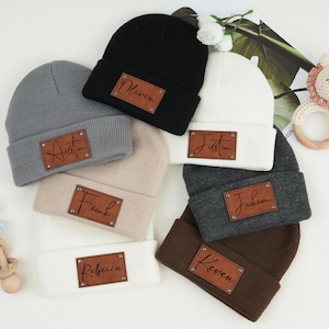 Custom baby beanies,Unisex baby hats with name patches,Toddler hats kids teens children infant newborn gifts,Personalized  baby gifts