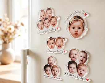 Imán acrílico personalizado con foto de bebé, regalo del Día del Padre para el abuelo.