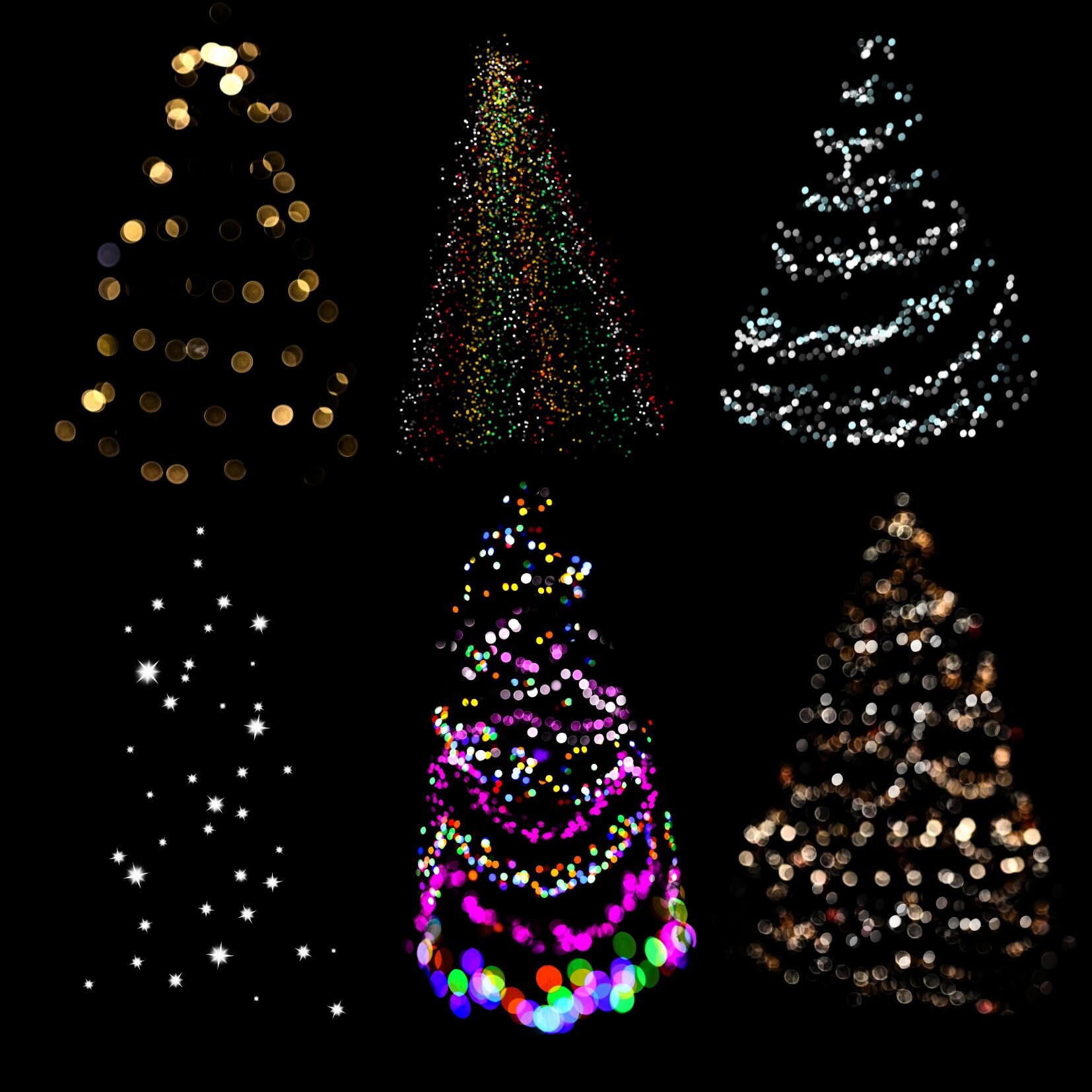 60 Christmas Tree Lights String PNG Bundle Festive Etsy