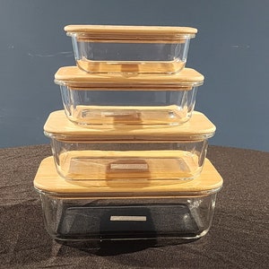 Ecofriendly Personalized Glass Tupperware Set Containers for Meal Prep,  Food Storage, Zero Waste Kitchen, New Home Gifts, Kitchen Accessory 