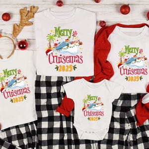 Merry Cruisemas Shirts 2025, Matching Family Christmas Cruise Shirts, Holiday Vacation Cruise Tees, Xmas Family Outfit Tops