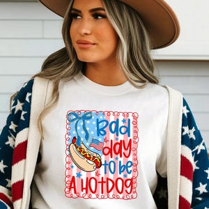 Funny Hot Dog 4th of July Shirt: Coquette Patriotic Tee