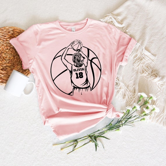 Personalized Basketball Player T-shirt, Girls Basketball Season Shirt