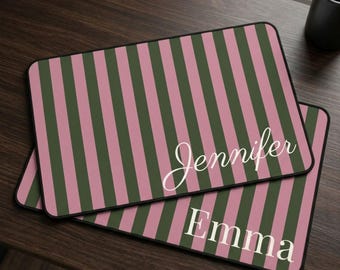 Personalized College Gifts Custom Desk Mat Women Monogram Mouse Mat Preppy Dorm Decor Student Workspace Neoprene Pad Name Office Computer