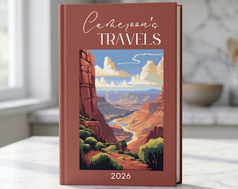 Personalisiertes Reisetagebuch Urlaubsplanung Notizbuch Flitterwochen Erinnerungsbuch Ziel Kunstwerk Abschlussgeschenk für Studenten Reisetagebuch