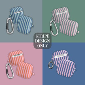 Gestreifte Airpods-Hülle Airpods 4 Hülle Modernes Design Tech Accessoire Geschenke für Teenager Mädchen Adrette Drahtlose Halter Benutzerdefinierter Name Monogramm Geschenk Bild 10