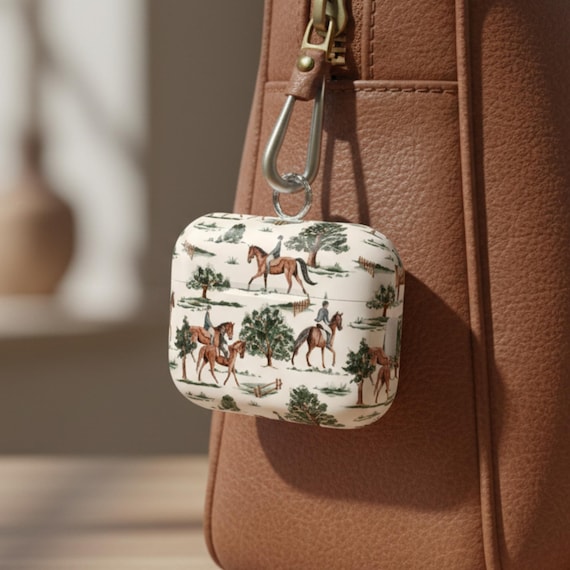 AirPod Pro Case Keychain Horse Girl Gift Tech Accessory Equestrian Birthday Gift for Her AirPod 4 Equestrian Design Horse Girl Tech Gift
