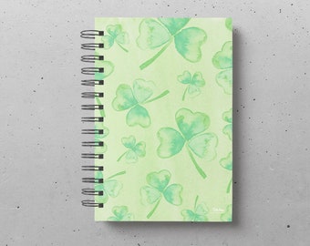 Shamrock Watercolor Spiral Notebook - Ruled Line